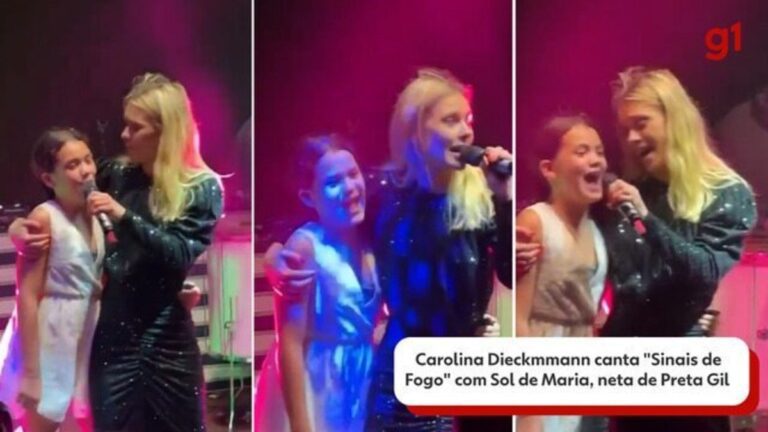 Carolina Dieckmmann e neta de Preta Gil cantam 'Sinais de Fogo' em festa de Giovanna Ewbank e Bruno Gagliasso; veja VÍDEO - Noticiário 24H